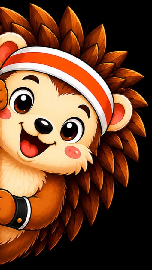 Pal the Hedgepal hedgehog mascot peeking around a corner